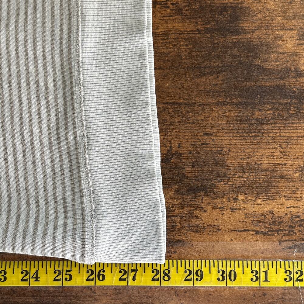 COS Crewneck Pullover 100 Cotton Sweatshirt Size Large Gray Beige Stripe VGUC - Picture 4 of 9